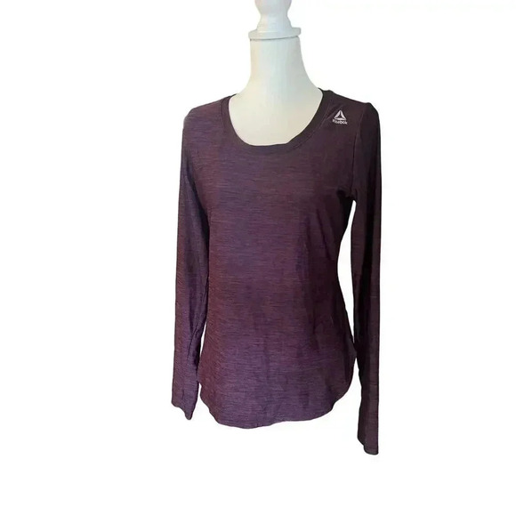Reebok women top scoop bottom reflective, logo, long sleeve, running size small - Picture 2 of 6